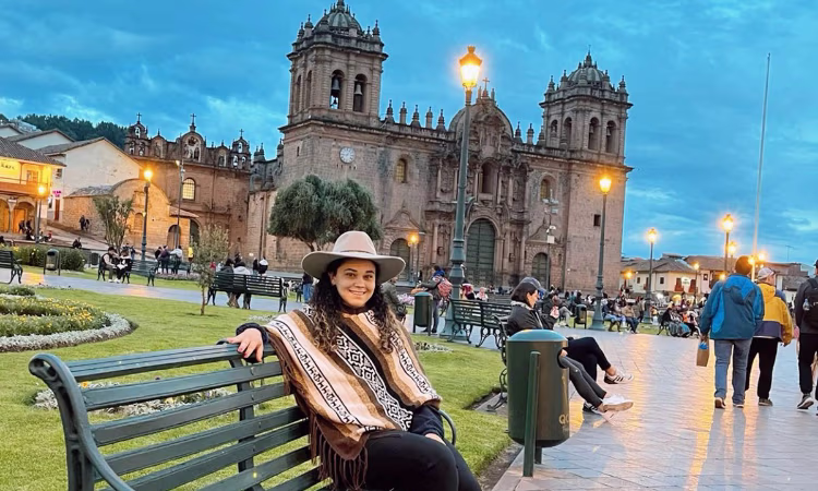Tourists visiting Cusco's Plaza de Armas