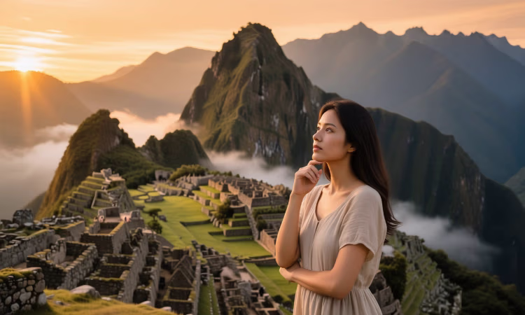 Panoramic view of Machu Picchu citadel